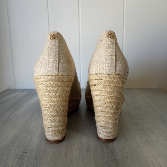 Coach Milan Linen Espadrille Wedges Women's Size 9 - Picture 4 of 16